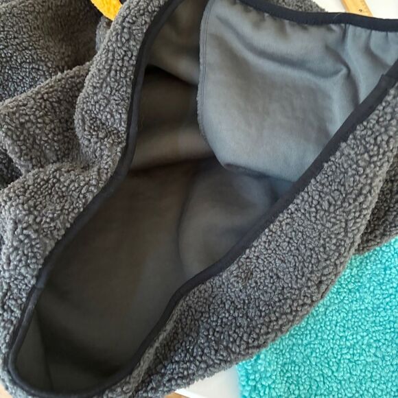 Dutch Bros Color Block Sweatshirt Sweater Snap up Pullover Teddy/Sherpa Sz L - Picture 8 of 9